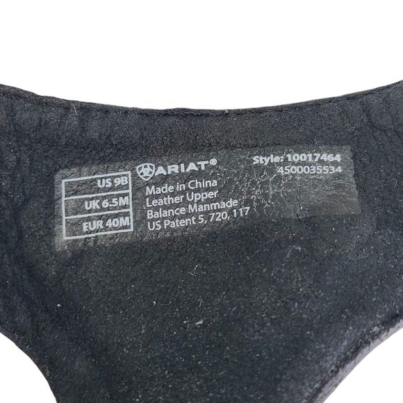 Ariat Poolside Thong Sandals Womens 9B Black Leather Silver Rings Slip On Casual - Picture 12 of 12